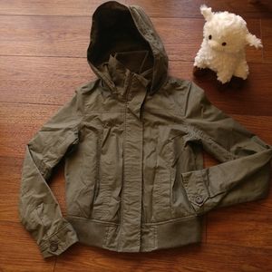 Convertible zip up + buttons hoodie jacket